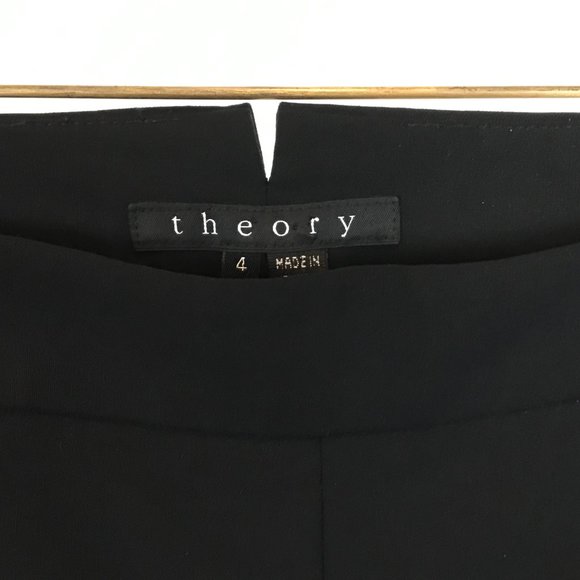 Womens Size 4 4x32 Theory Black Huela Stretch Wool Dress Pants - Picture 4 of 5